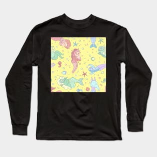 Mermaid or reverse mermaid? (yellow version) Long Sleeve T-Shirt